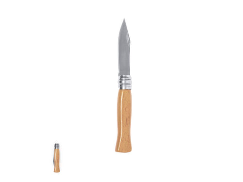 Taschenmesser aus widerstandsfähigem rostfreiem Stahl, mit ergonomischem Griff aus lackiertem Naturholz und mit Schloss - Hokem Personalisiert