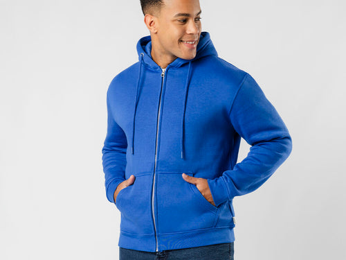 Felpe Adulto Walder Personalizzato - Felpa con cappuccio e zip unisex in cotone biologico e poliestere riciclato, in soffice pile trapuntato da 280 g/m²