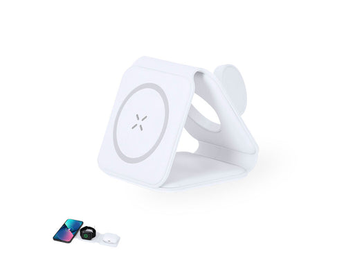 Komplettes magnetisches kabelloses Ladegerät 15W, entwickelt für das gleichzeitige Laden von Smartphone, Kopfhörern und Smartwatch - Tardim Personalisiert
