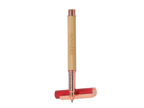 Eleganter Rollerball-Stift aus Bambus und Aluminium - Bobbin Personalisiert