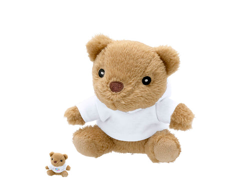 Weicher Plüschbär, hergestellt aus RPET mit personalisierbarem Sweatshirt, ideal für Sublimation - Glik Personalisiert