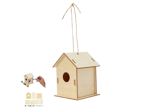 Hängendes Vogelhaus aus natürlichem Holz - Spydel Personalisiert