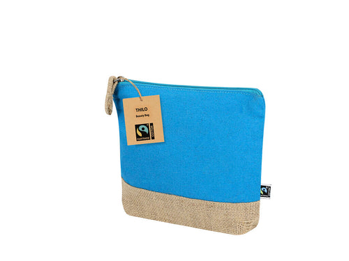 Necessaire aus einer Kombination von Baumwolle und laminiertem Jute mit Fairtrade-Zertifizierung, einem solidarischen und alternativen Handelssystem, das das Wachstum der Gemeinden und den Kampf gegen die Armut...
