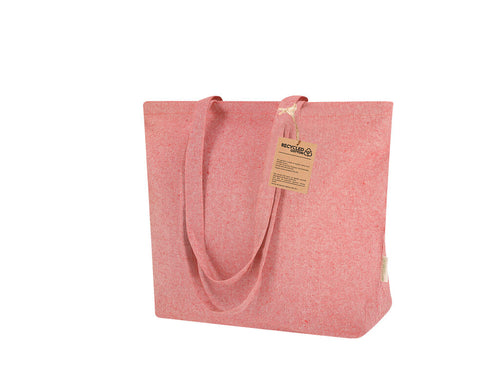 Tasche hauptsächlich hergestellt aus 220 g/m2 recycelter Baumwolle mit Bodenfalten - Arpel Personalisiert
