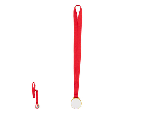 Metallmedaille mit glattem goldenen Finish, speziell für Sublimationsmarkierung entworfen (nicht im Produkt integriert, ideal zum Drucken und späteren Aufkleben) - Aviana Personalisiert