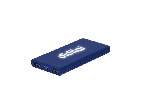 Externe Powerbank aus ABS mit gummiartiger Oberfläche und einer Ladekapazität von 5 - Caplan Personalisiert