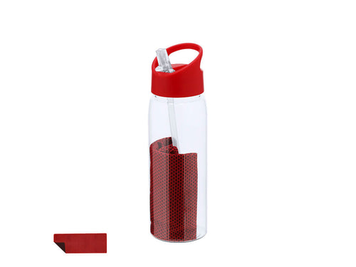 Set bestehend aus Flasche und Handtuch aus RPET - Garyl Personalisiert