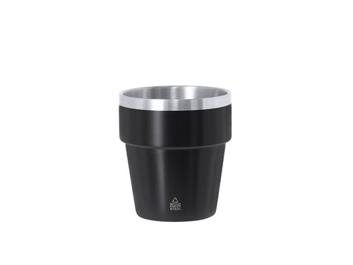 Thermobecher aus recyceltem Edelstahl mit doppelter Wand und einer Kapazität von 250 ml - Mayden Personalisiert