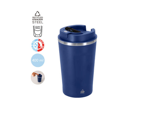 Isolierbecher mit 400 ml Fassungsvermögen, hergestellt aus recyceltem Edelstahl - Molin Personalisiert