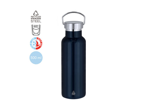 Isolierflasche aus doppelwandigem recyceltem Edelstahl mit 500 ml Fassungsvermögen - Muns Personalisiert