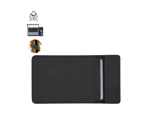 Multifunktionale Laptophülle aus recyceltem PU und RPET-Gewebe - Benrix Personalisiert