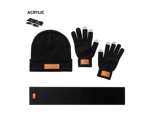 3-teiliges Set: Mütze, Schal und Touch-Handschuhe, ideal für Komfort und Funktionalität an kalten Tagen - Hibbert Personalisiert
