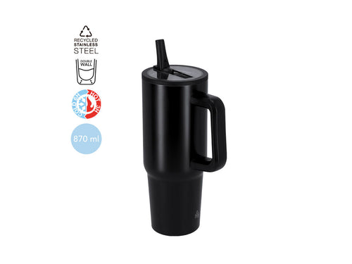 870 ml Isolierkrug aus recyceltem Edelstahl mit Doppelwand, die eine bessere und länger anhaltende Temperaturerhaltung für warme und kalte Getränke gewährleistet - Huver Personalisiert