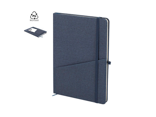 Notizbuch mit Hardcover-Einband aus recyceltem PU in Leinenoptik - Waylon Personalisiert