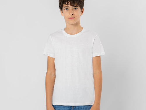 Unisex kurzärmeliges Kinder-T-Shirt, gefertigt aus weichem, 100 % Baumwoll-Strick mit 150 g/m² - Epika Personalisiert