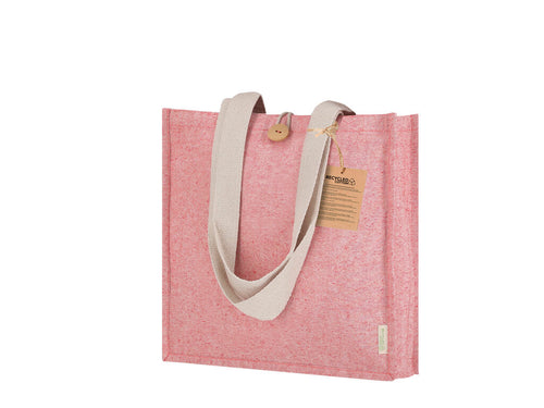 Tasche mit Seitenknoten und Sockel besteht hauptsächlich aus 300 g/m² recycelter Baumwolle - Brotax Personalisiert