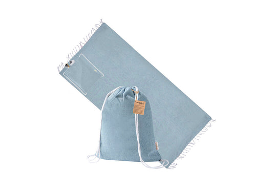 180x 90 cm großer Sarong-Rucksack aus weicher 170g/m² recycelter Baumwolle mit einem Farbmuster, das zum Rucksack passt - Borinex Personalisiert