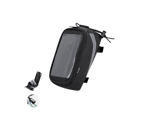 Fahrradtasche aus widerstandsfähigem RPET 600D Polyester mit Polsterung und Vorderseite mit Touch-Funktion - Nebrer Personalisiert