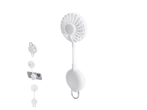 Mehrpositionenventilator mit 360°-Drehung, gefertigt aus einfarbigem ABS und ausgestattet mit einem Saugnass, der zum Halten von Mobiltelefonen geeignet ist - Kelanor Personalisiert