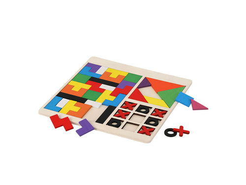 Das Puzzle-Set enthält 3 Spiele aus Holz - Meloxar Personalisiert