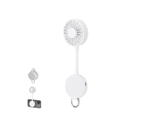 Mehrpositionenventilator mit 360°-Drehung, gefertigt aus einfarbigem ABS und mit einem magnetischen Magneten für mobile Befestigung ausgestattet - Novarin Personalisiert