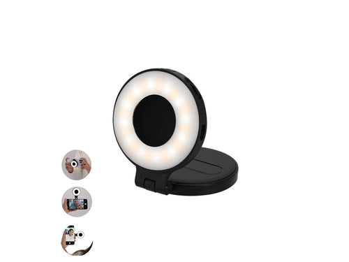 Magnetischer LED-Lichtring mit Smartphone-Aufsatz, gefertigt aus widerstandsfähigem ABS - Cenob Personalisiert