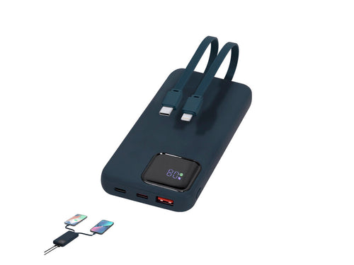 Externe Hilfsbatterie aus recyceltem ABS mit gummiartiger Oberfläche und 10 - Fatuox Personalisiert
