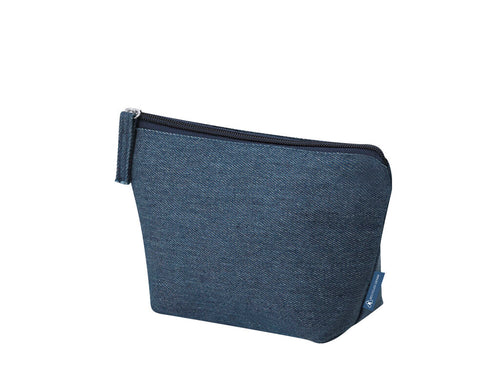 Toilettentasche, die hauptsächlich aus recyceltem Denimstoff besteht - Zinnia Personalisiert