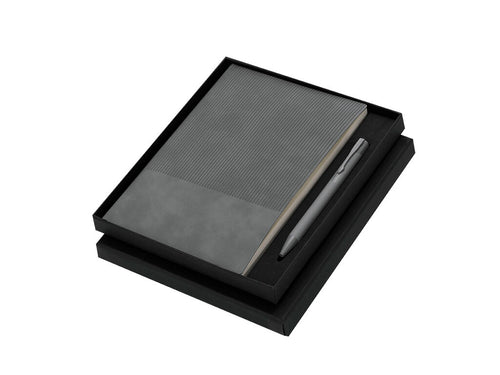 Ein Notizblock und ein Stift aus recyceltem PU und recyceltem Aluminium - Holland Personalisiert