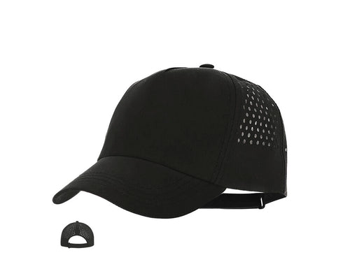 Cappellini Per Adulti Ithaca Personalizzato - Cappuccio in microfibra a 5 pannelli, schienale con design perforato, per ottimale traspirabilità e chiusura regolabile con velcro