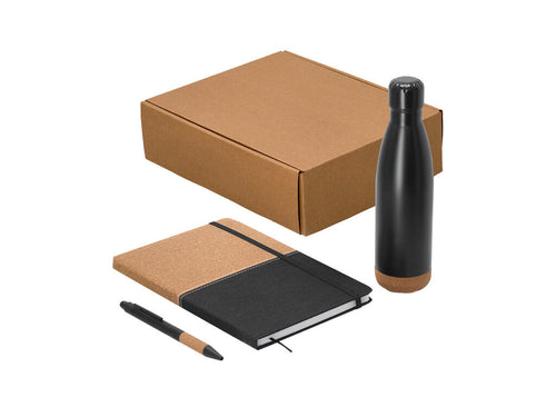 Set aus Notizblock, Stift und Thermoflasche - Gravan Personalisiert