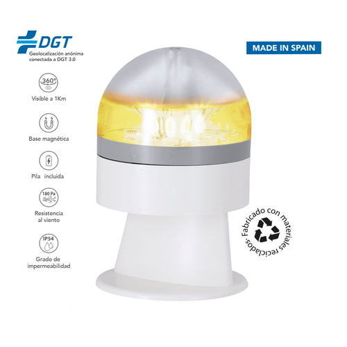 Geolokalisierte Notlicht V16 für Fahrzeuge , hergestellt aus recycelten Materialien - Busby Personalisiert