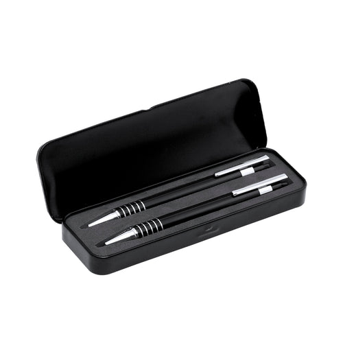 Set aus Druck-Kugelschreiber und Druck-Bleistift mit originellem, zweifarbigem Design - Sheridan Personalisiert