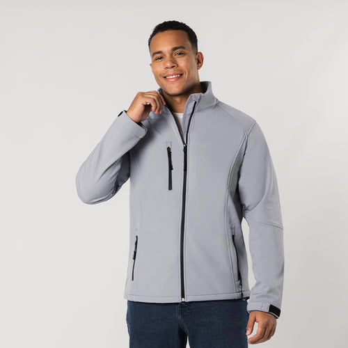 Wasserdichte und atmungsaktive Jacke aus einer Kombination von 300g/m2 Softshell und Elastan - Molter Personalisiert