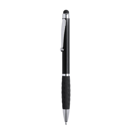 Dreh-Kugelschreiber mit Stylus und zweifarbigem Design mit silbernen Kontrastdetails und Schaft - Sagur Personalisiert