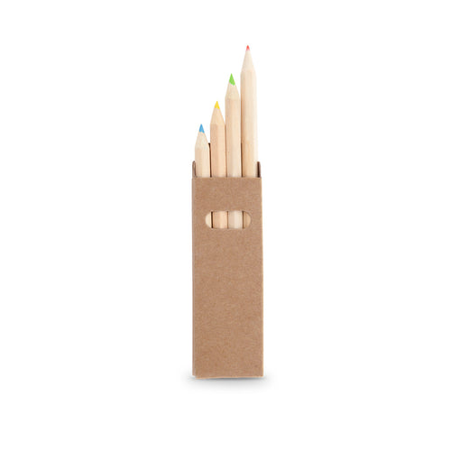 Linie Natur Schachtel mit 4 Bleistiften aus Holz - Tynie Personalisiert