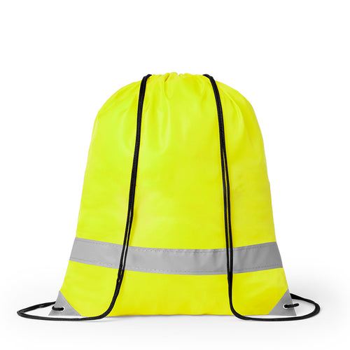 Reflektierender Rucksack mit Kordelzug aus weichem 190T Polyester mit reflektierender Frontleiste - Lemap Personalisiert