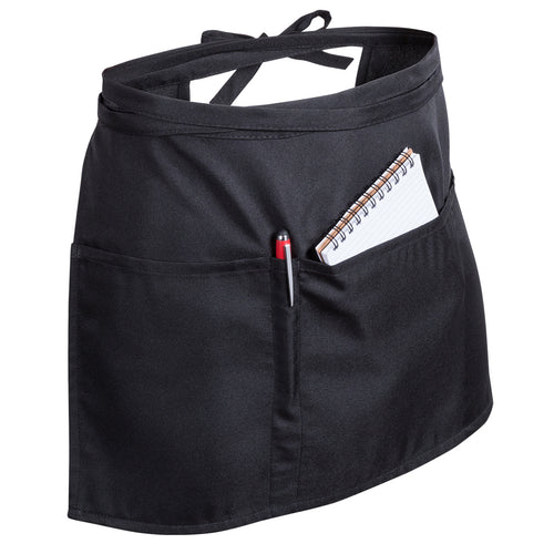 Taillen-Schürze aus 100 % Polyester in geschmeidigem, elegantem Schwarz - Milty Personalisiert