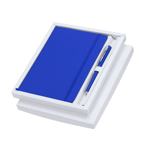 Set aus Notizblock mit Soft-Touch-Cover aus Kunstleder und Kugelschreiber - Marden Personalisiert