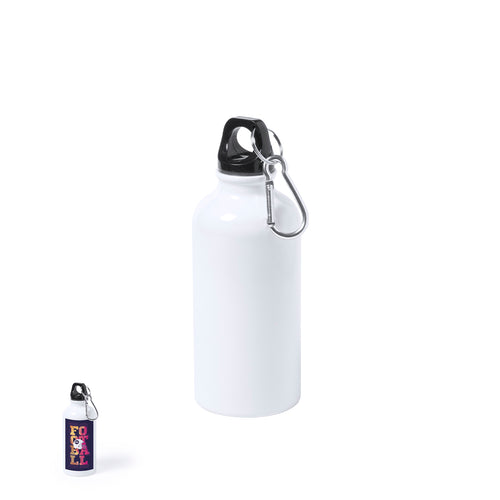 Trinkflasche mit 400 ml Fassungsvermögen mit glatter Oberfläche in glänzendem Weiß - speziell für den Sublimationsdruck entwickelt - Greims Personalisiert