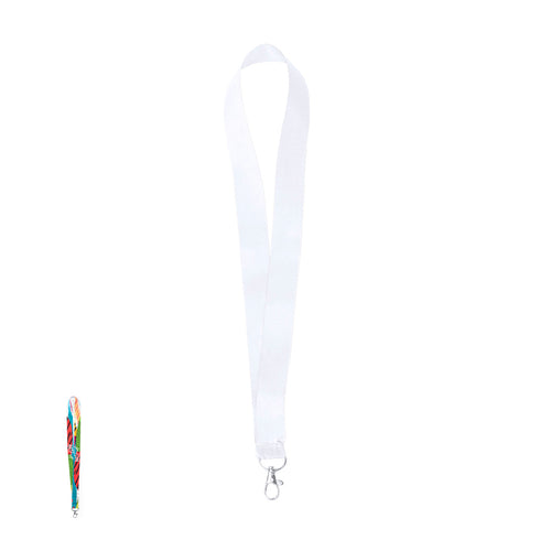 Lanyard von besonderer Breite aus resistentem, weichem Polyester mit Metallkarabiner - Nopak Personalisiert