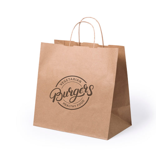 Papiertasche mit natürlicher Oberfläche aus 80 g/m² - Take Away Personalisiert