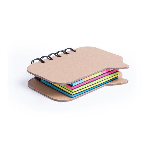 Origineller Spiral-Haftnotizblock mit Sprechblasen-Design und Soft-Touch-Cover aus solidem Recycling-Karton - Lazza Personalisiert