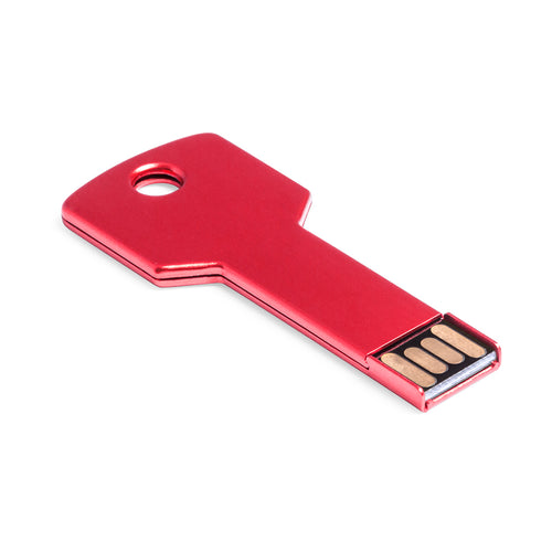 USB-Stick in Schlüssel-Form aus glänzendem Aluminium, mit 16 GB Speicherkapazität - Fixing 16GB Personalisiert