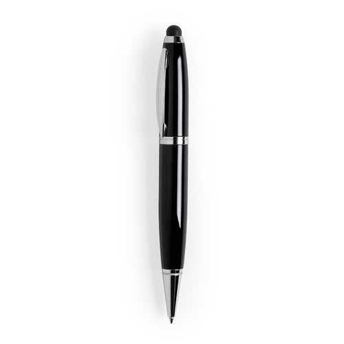 Dreh-Kugelschreiber mit in der Kappe integriertem USB-Speicher mit 16 GB und weichem Gummi-Stylus - Sivart 16GB Personalisiert