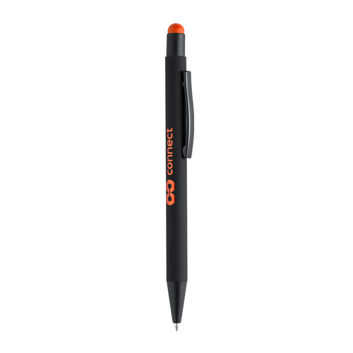 Stylus-Stift mit Druckknopfmechanismus, Gehäuse aus massivem Schwarz und Druckknopf - Yaret Personalisiert