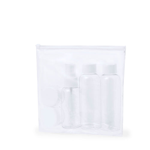 Accessori Da Viaggio Flaut Personalizzato - Set di borse da toilette da viaggio con 5 accessori dal design trasparente