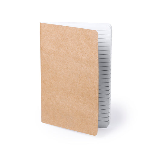 Auffälliges Notizbuch mit Cover aus recyceltem Karton und farblich passenden Steppnähten am Rücken - Zurix Personalisiert