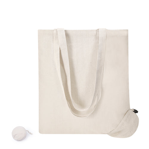 Faltbare Tasche aus robuster Baumwolle (105 g/m2) in Naturfarbe - Helakel Personalisiert
