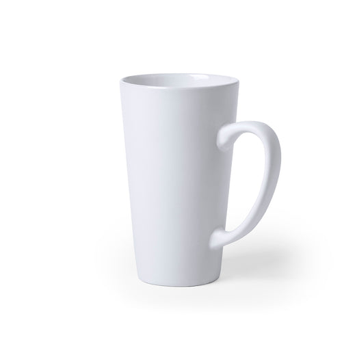 Keramikbecher AA mit einem Fassungsvermögen von 480 ml, mattierter Oberfläche, länglichem Design und Maxigriff - Korpus Personalisiert